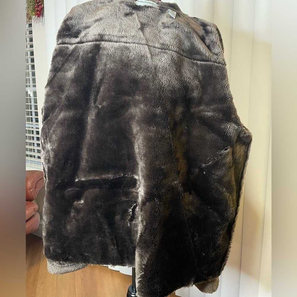Valerie Steven’s Super Suede(Faux) Hooded & Faux Fur Lined Jacket Size XL EUC - Picture 7 of 8